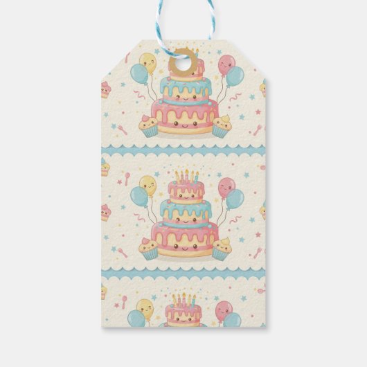 Kawaii Birthday - Cute Cake and Cupcakes ギフトタグ (裏面)