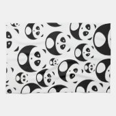 Kawaii Black and White Panda Pattern キッチンタオル (横)