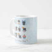 Kawaii Black Cat Birthday Mug | Birthday Meows コーヒーマグカップ (正面左)
