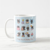 Kawaii Black Cat Birthday Mug | Birthday Meows コーヒーマグカップ (左)
