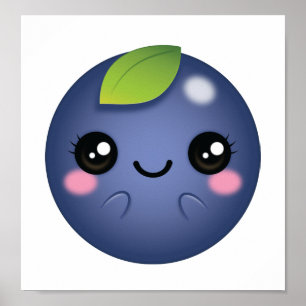 Kawaii Blueberry ポスター