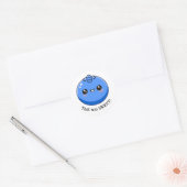 Kawaii Blueberry Motivating Customizable ラウンドシール (封筒)