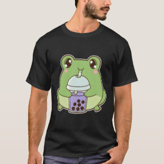 Kawaii Boba Frog Froggy Taro Bubble Pearl Milk Tea Tシャツ