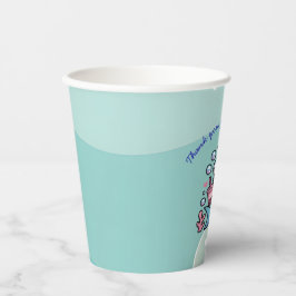 Kawaii Boba Shark and Hearts Under The Sea 紙コップ