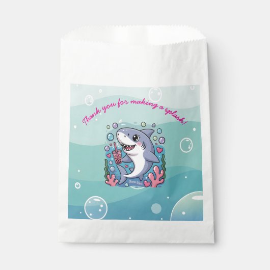 Kawaii Boba Shark "Ocean Vibes" Under The Sea フェイバーバッグ (正面)