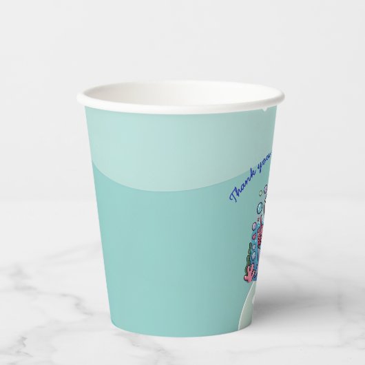 Kawaii Boba Shark Under The Sea Baby Shower 紙コップ (正面)