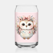 Kawaii Boho Owl Illustration ガラス缶 (正面)