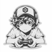 Kawaii Boy Sticker – Cute Design シール (正面)