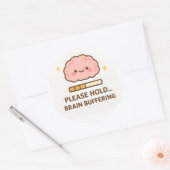 Kawaii Brain Buffering Sticker ラウンドシール (封筒)