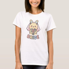 Kawaii Bride Bunny Cute Wedding Tシャツ