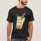Kawaii Bubble Tea Boba Milk Tea Tapioca Tシャツ (正面)