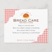 Kawaii Bun Red Gingham Bread Care Instructions サンキューカード (正面)