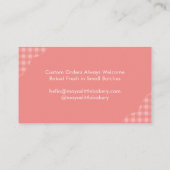 Kawaii Bun Red Gingham Watercolor Bakery 名刺 (裏面)