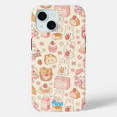 Kawaii Bunny Bakery Pattern Phone Case Case-Mate iPhoneケース (裏面)