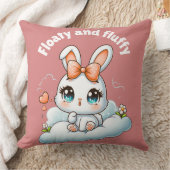 Kawaii Bunny – Cute Chibi Rabbit Throw Pillow クッション (ブランケット)