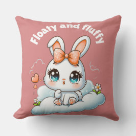 Kawaii Bunny – Cute Chibi Rabbit Throw Pillow クッション