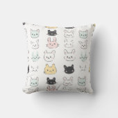 Kawaii Bunny Faces Pattern クッション (正面)