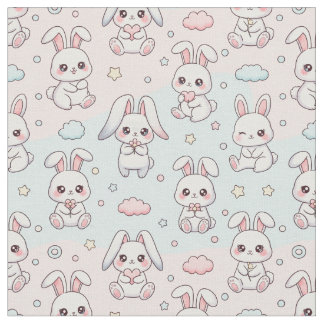 Kawaii Bunny Happy Rabbit ファブリック
