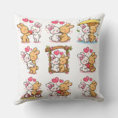 Kawaii Bunny Love Pillow クッション (裏面)