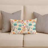 Kawaii Bunny Pastel Whimsical Cute Throw Pillow クッション