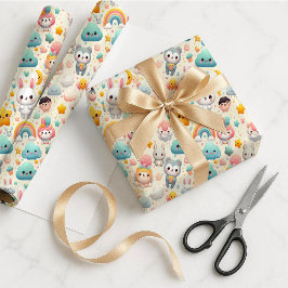 Kawaii Bunny Pastel Whimsical Gift Wrapping Paper ラッピングペーパー