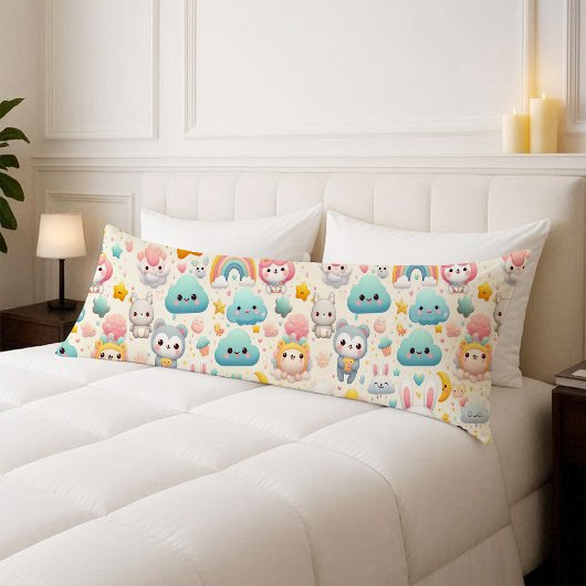Kawaii Bunny Pastel Whimsical Nursery Body Pillow ボディピロー