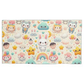 Kawaii Bunny Pastel Whimsical Nursery Pillowcase 枕カバー (正面左)