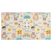 Kawaii Bunny Pastel Whimsical Nursery Pillowcase 枕カバー (正面右)