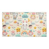 Kawaii Bunny Pastel Whimsical Nursery Pillowcase 枕カバー (裏面-左)