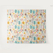 Kawaii Bunny Pastel Whimsical Nursery Tapestry タペストリー (正面(横))