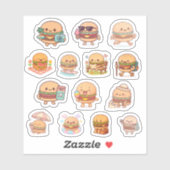 Kawaii Burger Vinyl Stickers シール (シート)