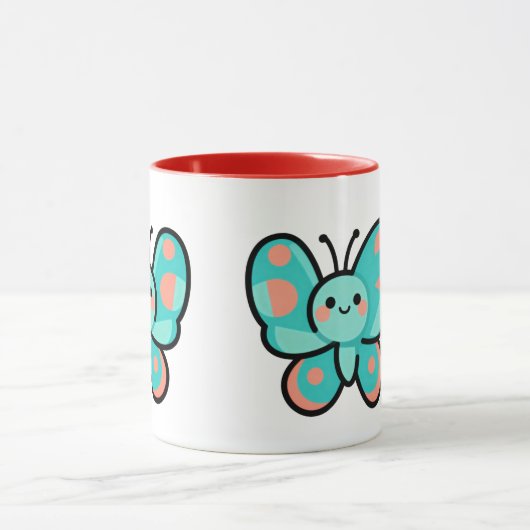Kawaii Butterfly Coffee Mug Kitchen Office Art マグカップ (中央)