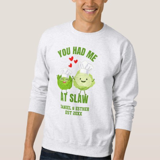 Kawaii Cabbage YOU HAD ME AT SLAW Valentines スウェットシャツ (正面)