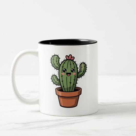 Kawaii Cactus ツートーンマグカップ (左)