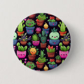 Kawaii Cactus Friends Button 缶バッジ (正面)