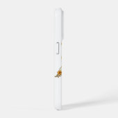 Kawaii Calico Cat Floral Peeking Art iPhoneケース (右側面)