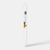 Kawaii Calico Cat Floral Peeking Art iPhoneケース (左側面)