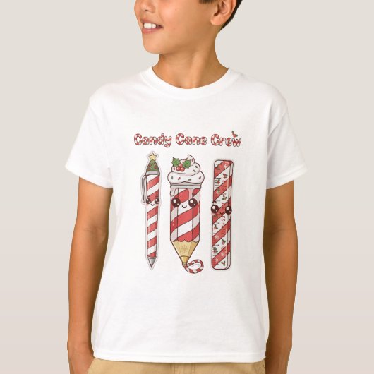  Kawaii Candy Cane Crew | Cute Christmas School  Tシャツ (正面)