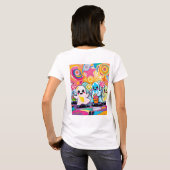 Kawaii Candy Parade  Colorful Cute Cartoon  Tシャツ (裏面フル)