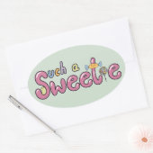 Kawaii Candy Themed Motif 楕円形シール (封筒)