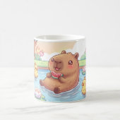 Kawaii capy in a pond コーヒーマグカップ (中央)
