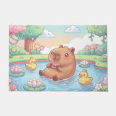 Kawaii capy in a pond ドアマット (正面)
