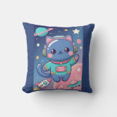 Kawaii Cat Astronaut Space Adventure Cute Cosmos クッション (正面)