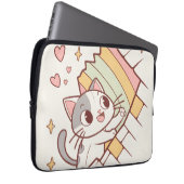 Kawaii Cat Bursting Through Laptop Cases |cute  ラップトップスリーブ (正面右)