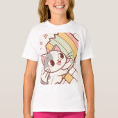 Kawaii Cat Bursting Wall clock cute  Tシャツ (正面)