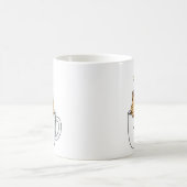 Kawaii Cat & Coffee Hearts Illustration コーヒーマグカップ (中央)