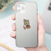 Kawaii Cat Coffee Sticker シール (スマートフォン)