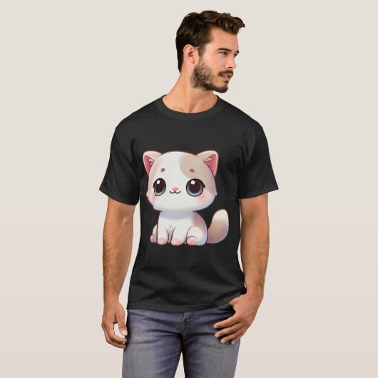 Kawaii Cat Design Adorable Kitten Artwork Tシャツ (正面フル)