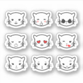 Kawaii Cat Emoji シール (正面)