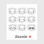 Kawaii Cat Emoji 2 シール (シート)